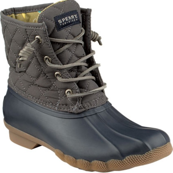 sperry duck boots navy blue